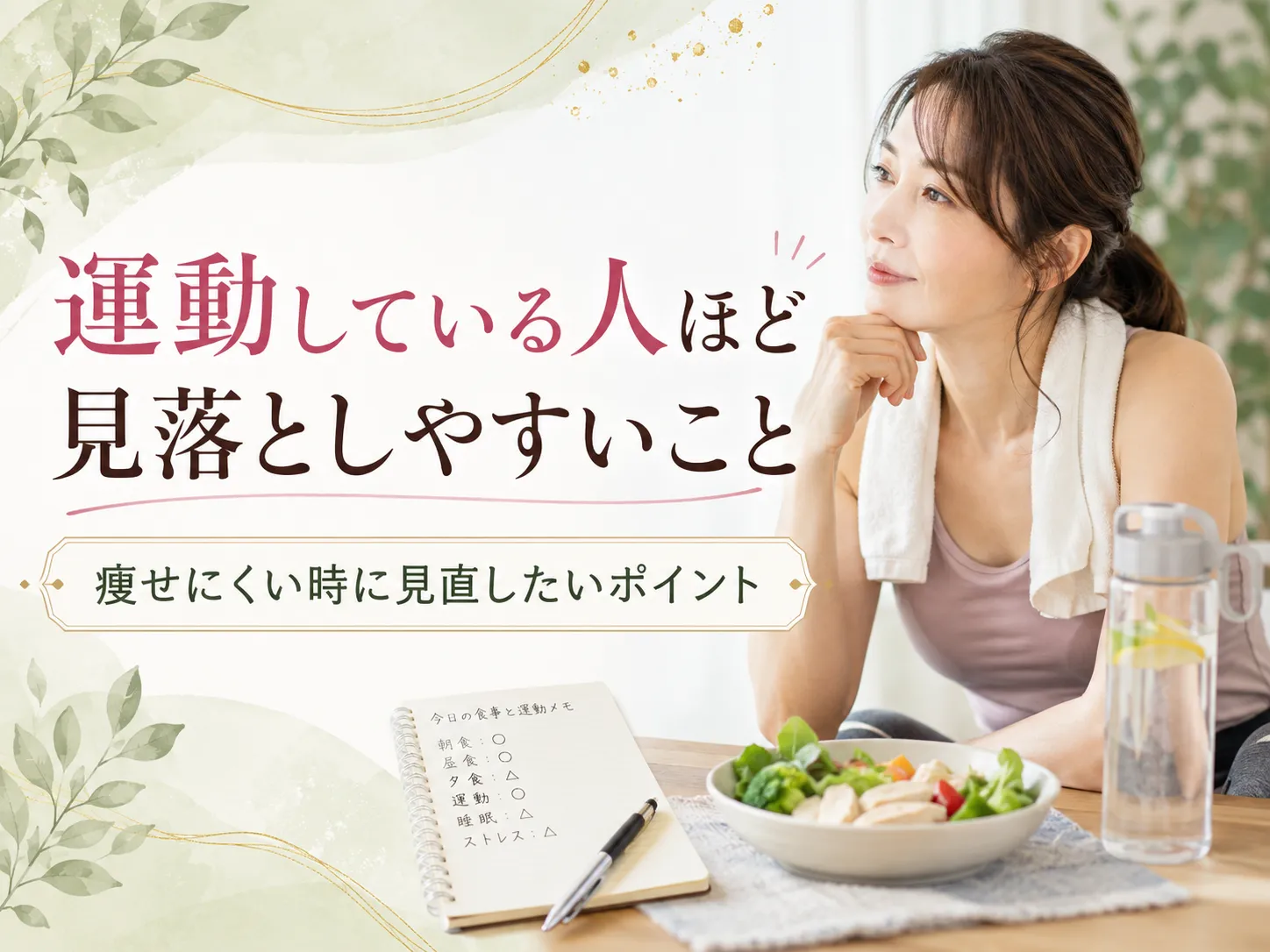 運動している人ほど見落としやすいこととは?痩せにくい時に見直したいポイント